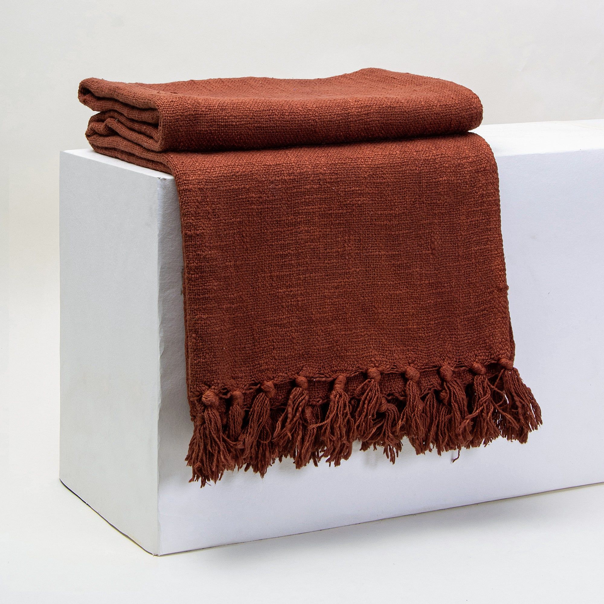 Brown Solid 3-Seater Sofa Throws For Living Room | Bed | Couch